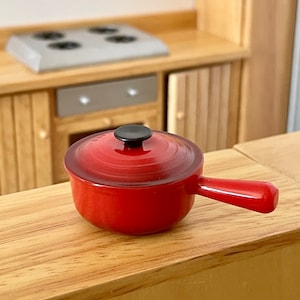 Dollhouse Miniature MAGNET &quot;Cast Iron&quot; Saucepan Refrigerator Magnet, Dollhouse Imitative Cooking Pan with Handle
