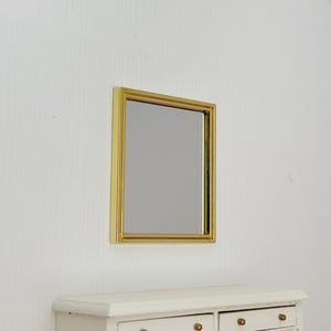 Dollhouse Miniature Gold Color Metal Framed Mirror, 1/6 1: 12 Doll House Accessories Wall Mirror