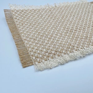 Customized Size Available-1:12 Scale Miniature Hand-Woven Linen & Cotton Carpet, 1/12 Dollhouse Furniture Floor Rug