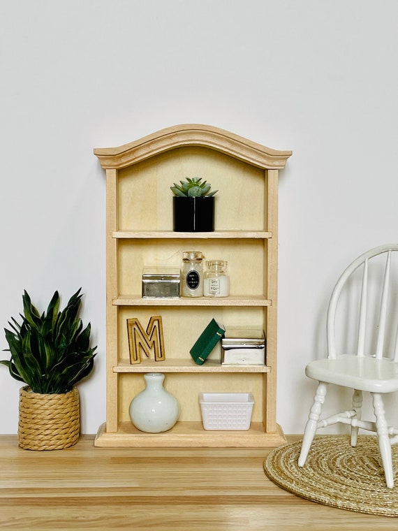 RESTOCK 112 Scale Miniature DIY Unpainted Arch Top Bookcase Etsy Canada