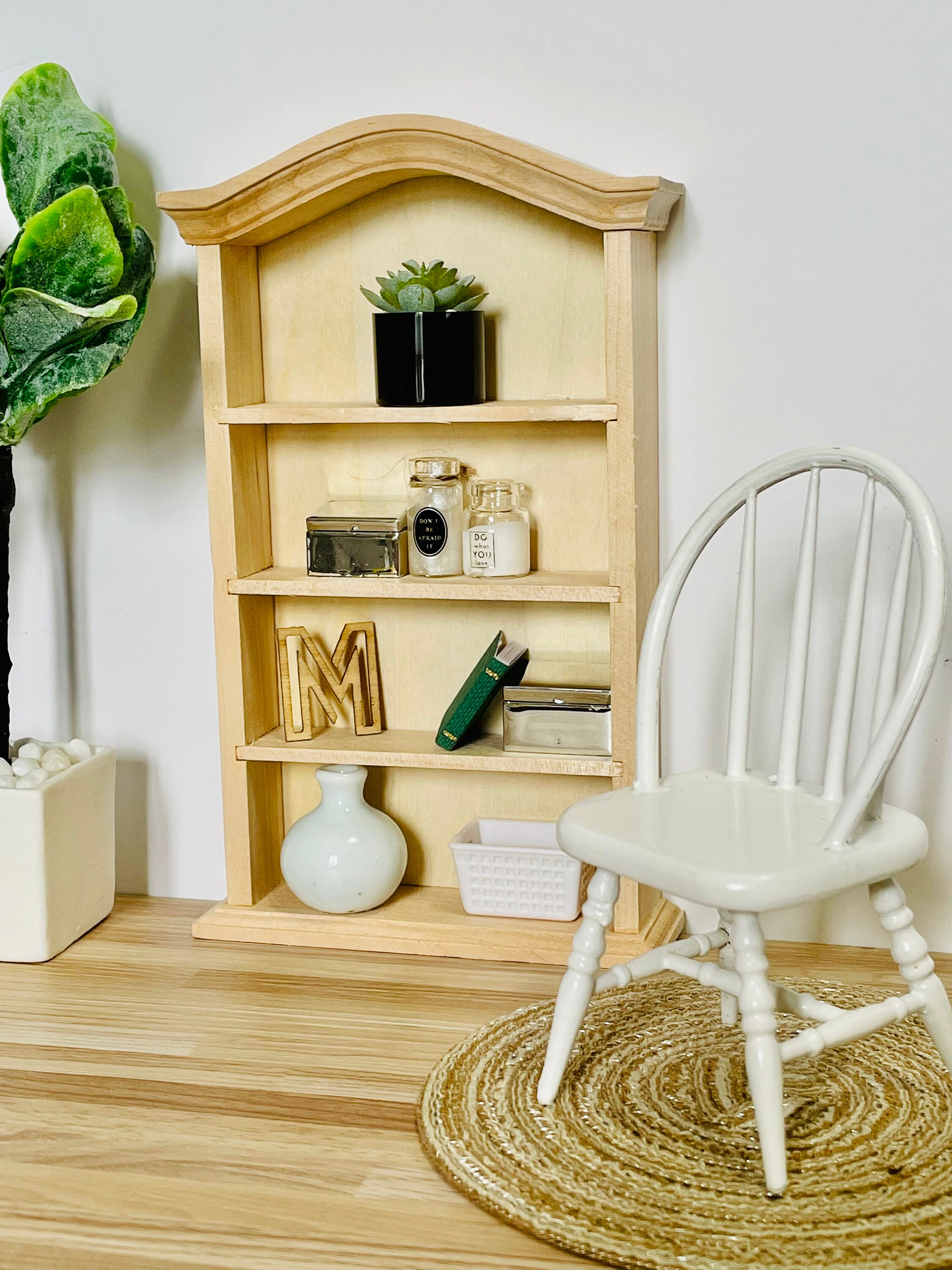 RESTOCK 112 Scale Miniature DIY Unpainted Arch Top Bookcase Etsy Canada