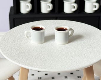 Tazas de café en miniatura para casa de muñecas a escala 1:12, accesorios de cocina para casa de muñecas a escala 1/12, tazas con café