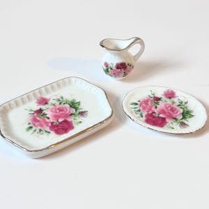 1:12 Scale Kitchen Accessories Miniature Dollhouse Ceramic Pitcher Tray Set
