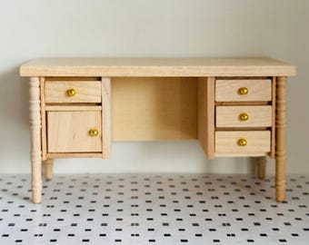 Akozon Miniature 1:12 Bureau Et Chaise En Bois – Accessoire Maison De Poupée Pour étude, Décoration Réaliste