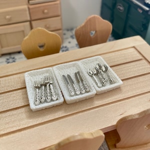 1:12 Puppenhaus Miniatur 12PC Gabel Löffel Messer Set, 1/12 Puppengeschirr Geschirr Set
