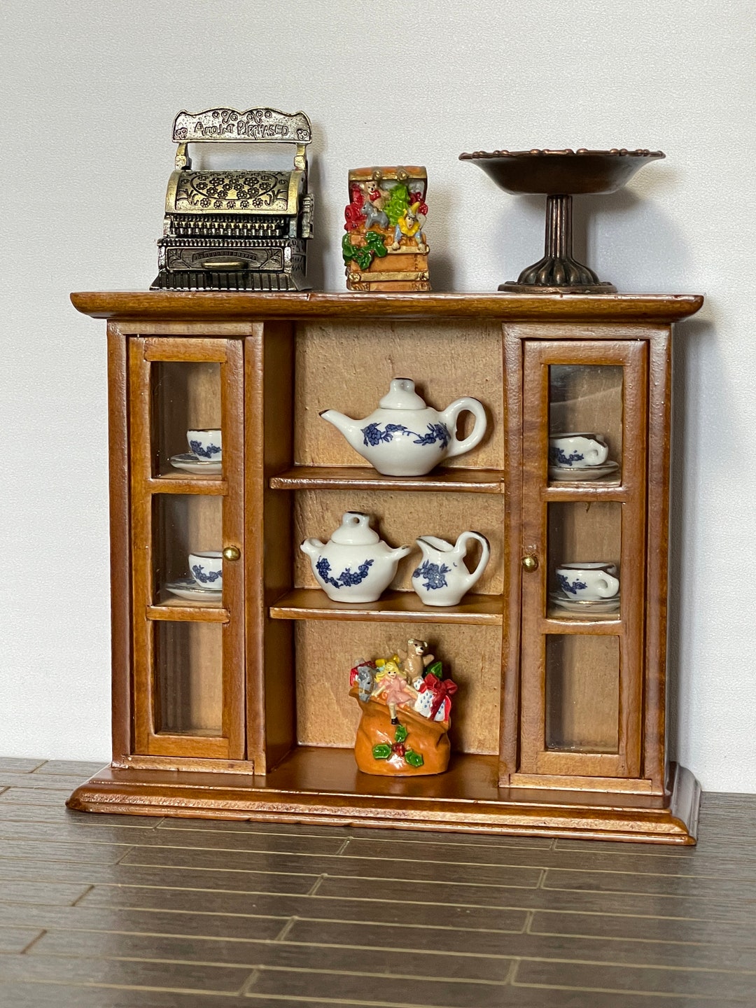 Clearance Sale112 Scale Dollhouse Miniature Walnut Colour Fireplac