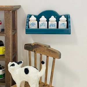 1:12 Scale Dollhouse Miniature Kitchen Condiments Set with Shelf
