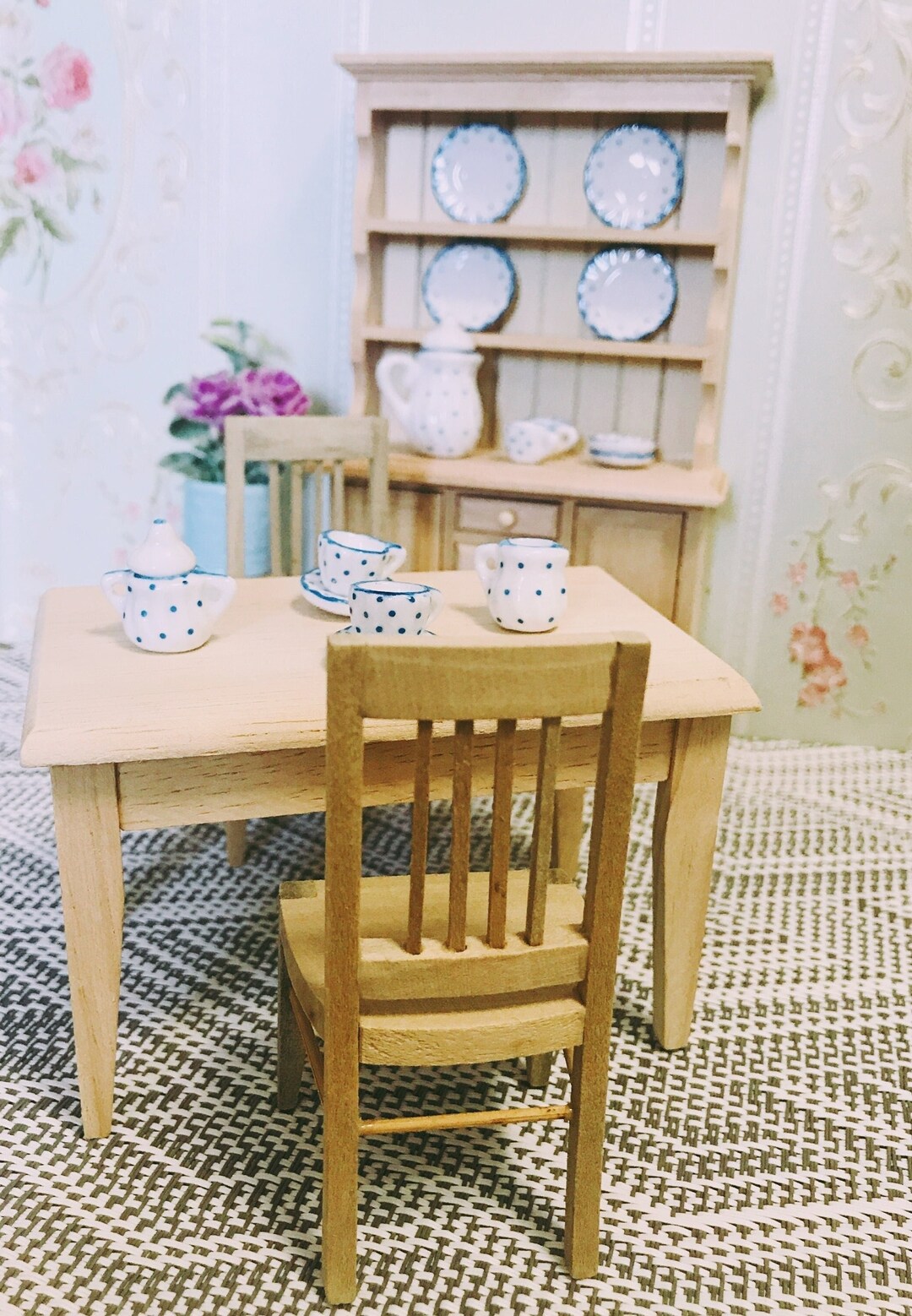 112 Scale Miniature DIY Unpainted Chair, Dollhouse Unfinished