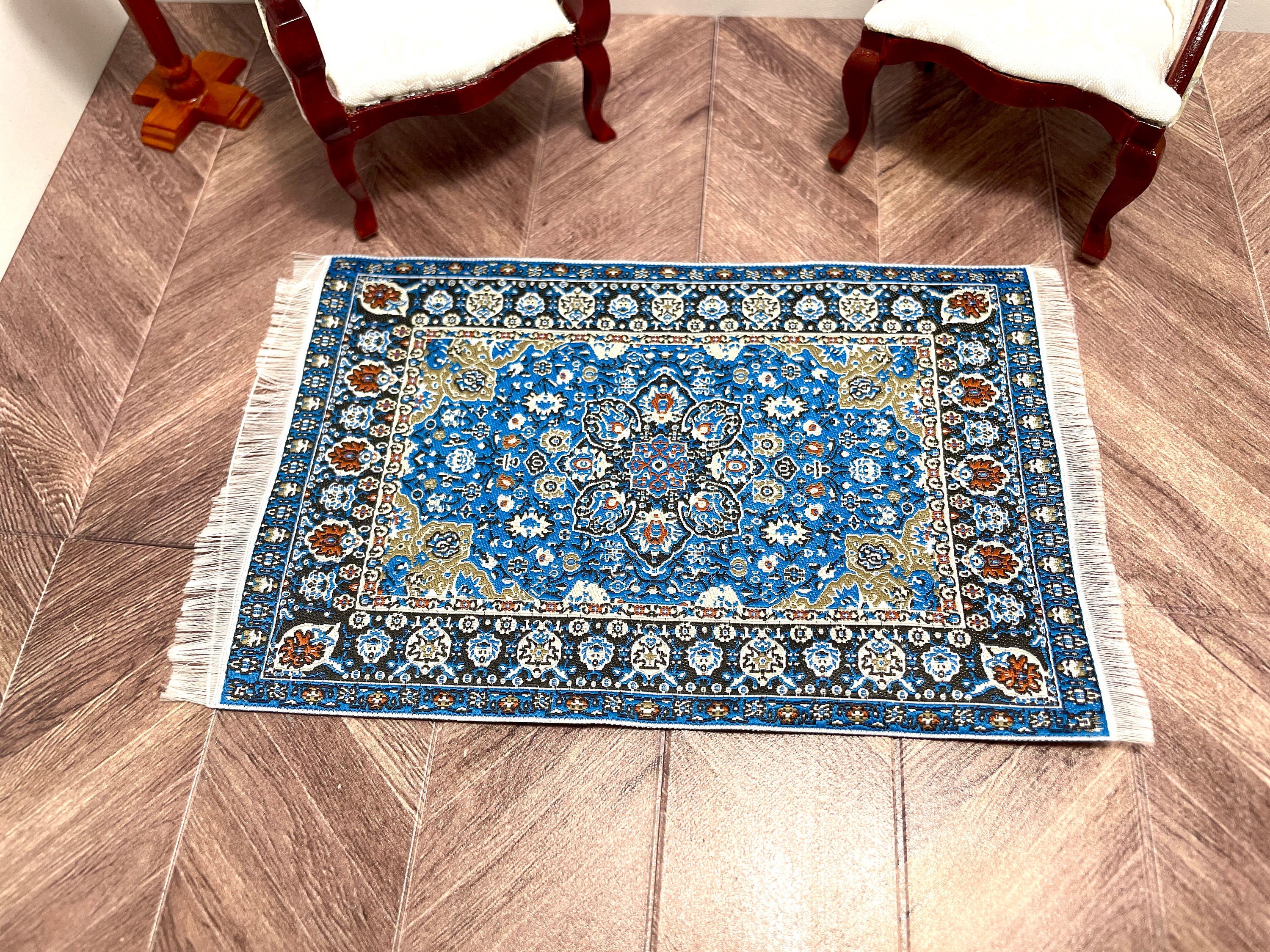 1/12スケールのミニチュア手織りカーペット、1/12ドールハウス