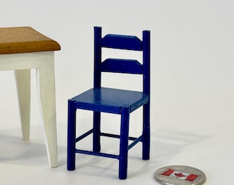 1:12 Scale Miniature Blue Chair, 1/12 Dollhouse Furniture Chair