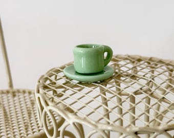 Tazza Da Caffè In Miniatura Marrone: Accessorio Per Casa Delle Bambole, Scala 1:12, Regalo Per Collezionisti