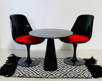 Fauteuil Tulipe Pivotant Miniature 1:6 - Design Milieu Du Siècle En Acrylique Blanc, Parfait Pour Maison De Poupée Ou Déco Moderne