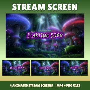 Animated Magic Forest Stream Screens – Starting, BRB, Ending, Offline Overlays