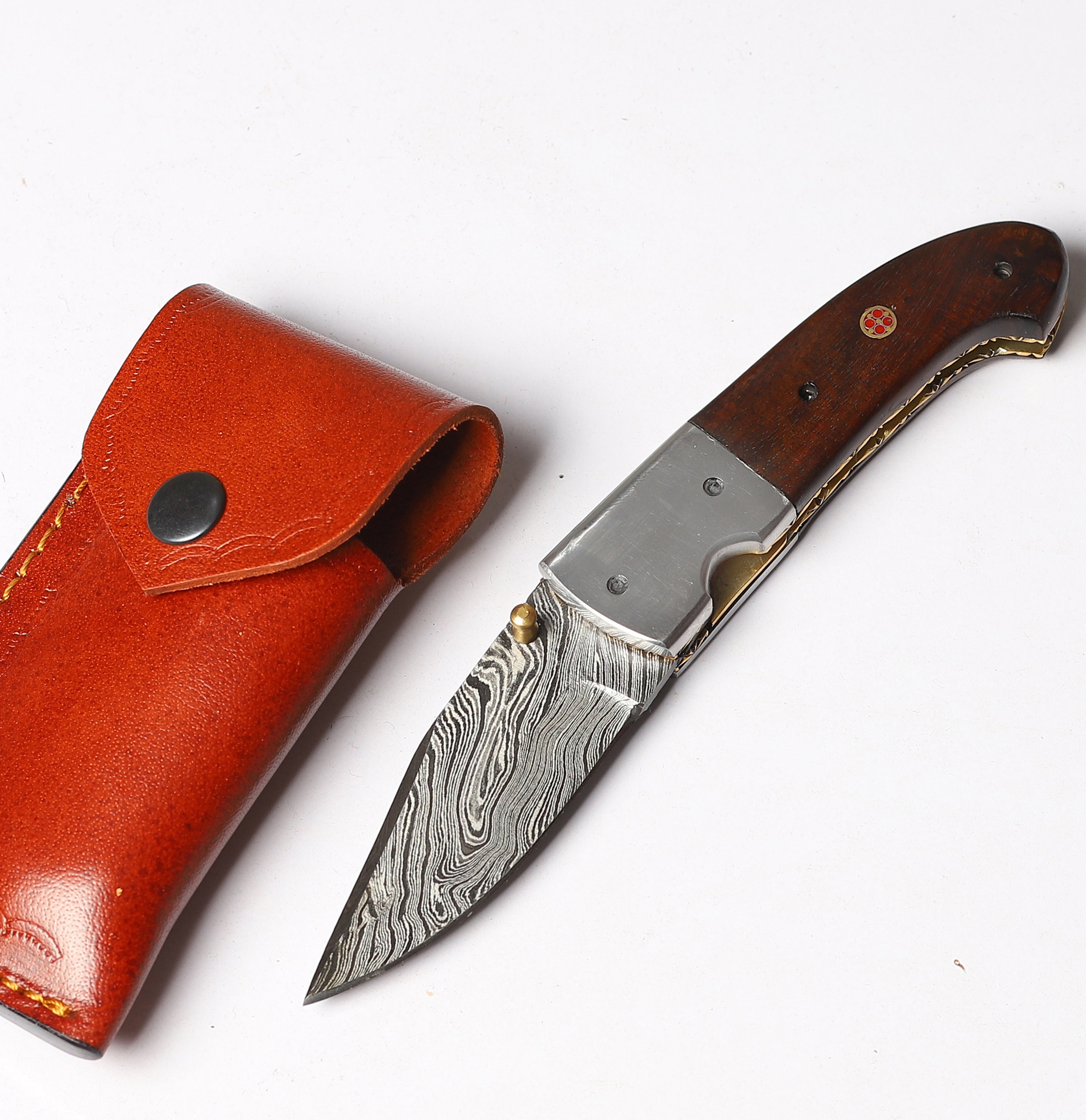 Pocket Folding Knife Handmade Damascus Steel Pocket Folding Etsy