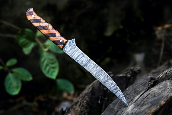 Fishing Fillet Knife Handmade Damascus Steel Flexible Blade Fillet