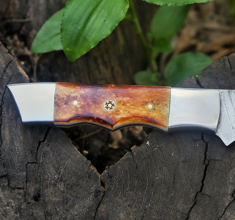 Camel Filet Custom Handmade Damascus Steel Fishing Fillet Knife With Camel Bone and ...