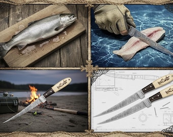 Fillet Fishing Knife Handmade Damascus Steel Knife with Flexible Blade  Chef Gift For Special Occasions  Personalize Your gift for loved one