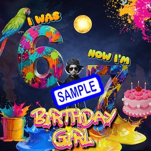 Feestvarken, png | I Was 6 Now I'm 7 Design (digitale download)