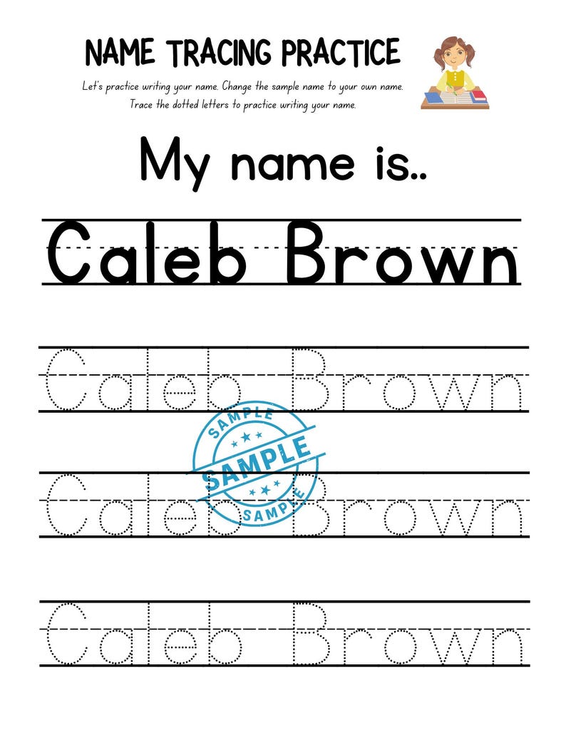 Personalized Name Tracing Workbook, Learning Activities (PDF Download ...