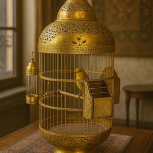 Antiker primater Vogelkäfig --Osmanischer Kunst --Vogelkäfig --Vintage Vogelkäfig -Antik Wohnkultur --Kanarienvogel Vogelkäfig Träger -