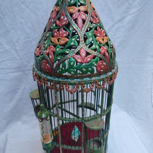 Antiker primater Vogelkäfig --Osmanischer Kunst --Vogelkäfig --Vintage Vogelkäfig -Antik Wohnkultur --Kanarienvogel Vogelkäfig Träger -