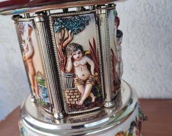 capodimonte cigarette carousel Reuge Porcelain Musical Lipstick Music Box Rare SOLD, Today the music from