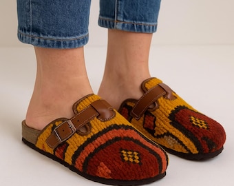 Size 5 --kilim clog- clogs --kilim slipper --men slipper --woman slipper --gay slipper --carpet clog --size 5 Us