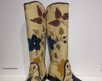Botas vaqueras textiles talla 7: botas vaqueras de cuero hechas a mano