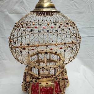 Antiker primater Vogelkäfig --Osmanischer Kunst --Vogelkäfig --Vintage Vogelkäfig -Antik Wohnkultur --Kanarienvogel Vogelkäfig Träger -