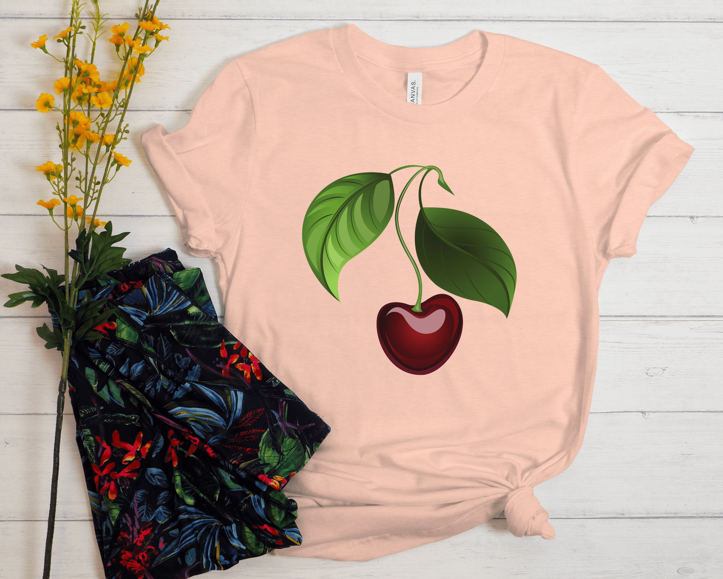 Cute Cherry Love Heart Tshirt Cherry Shirt Cherry Lover Etsy