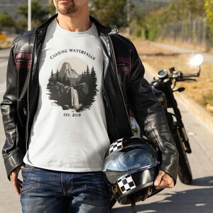 Personalized Hiking Tshirt for Nature Lovers Hiking Tshirt with Waterfall for Nature Lovers Personalized Waterfall Trail Hiking tshirt