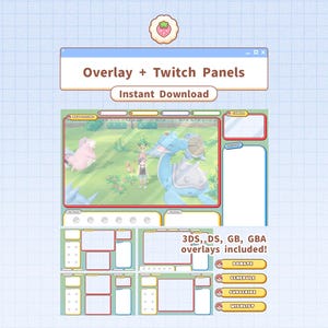Pokémon | Twitch Youtube Stream Overlay + Twitch Panels / Customize / Switch, 3DS, DS, Gameboy Advance, Gameboy