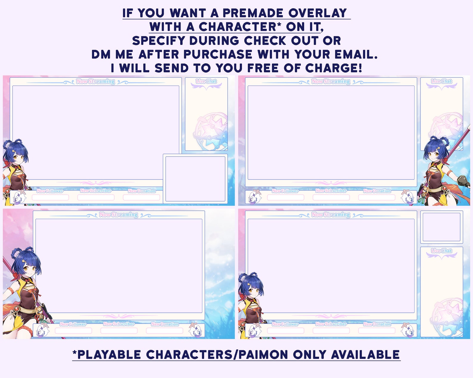 Twitch Stream Overlay / Genshin Impact / Personnalisable Etsy France