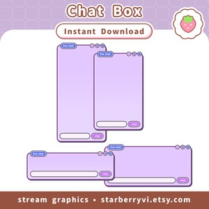 Stream Chat Box / Twitch Youtube / Static PNG / Purple Midnight