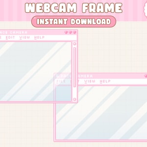 Twitch Stream Webcam Overlay Frame / Pink / Kawaii Cute Pastel