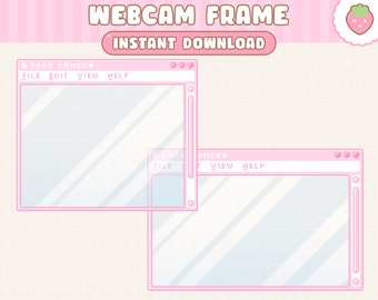 Twitch ストリーム ウェブカメラ オーバーレイ フレーム / ピンク / かわいいパステル