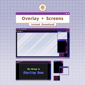 Écrans et superpositions de flux à thème Windows Twitch Youtube des années 90 / Néon rétro
