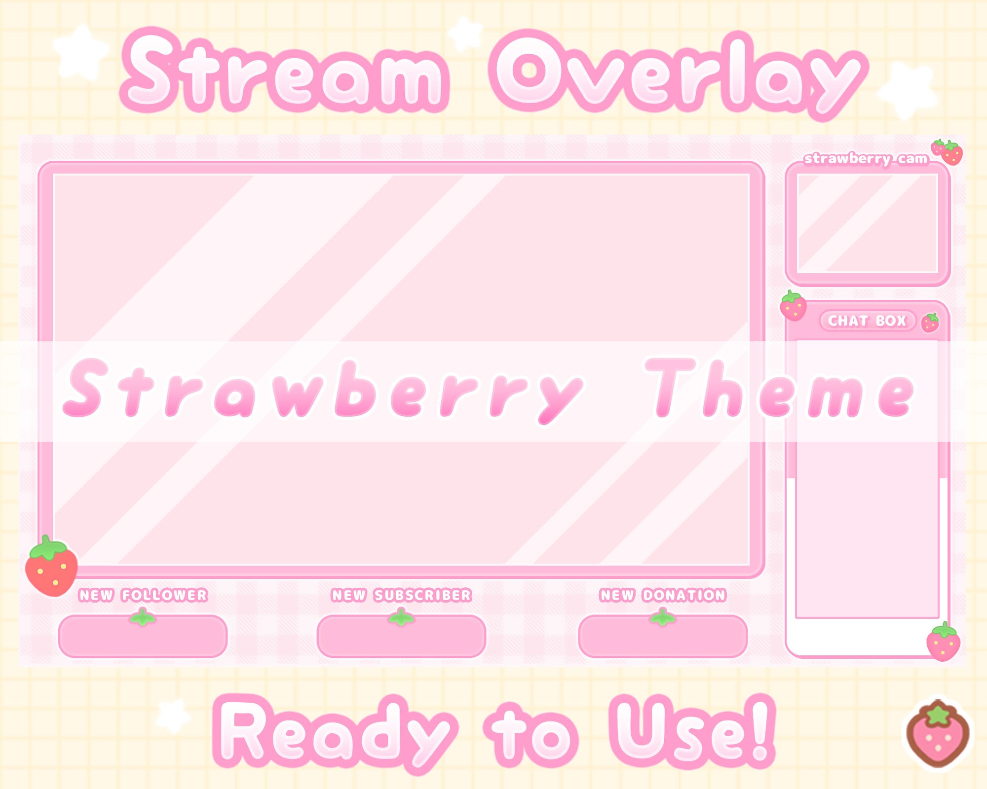 Twitch Stream Overlay / Cute / Pastel / Kawaii / Pink | Etsy