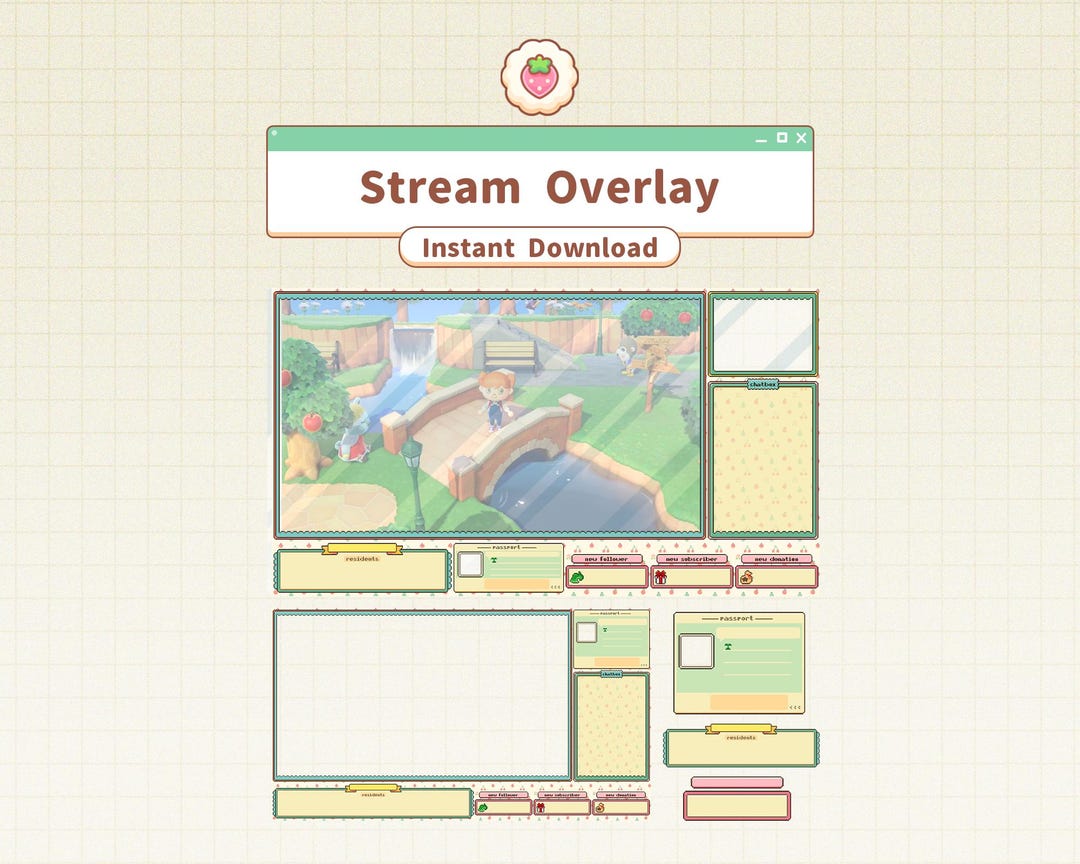 Animal Crossing Twitch Stream Overlay Pixel Art