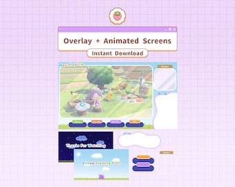 Pokémon / Twitch Youtube Stream Overlay + Pantallas animadas / Personalizar / Temática de Pokopia