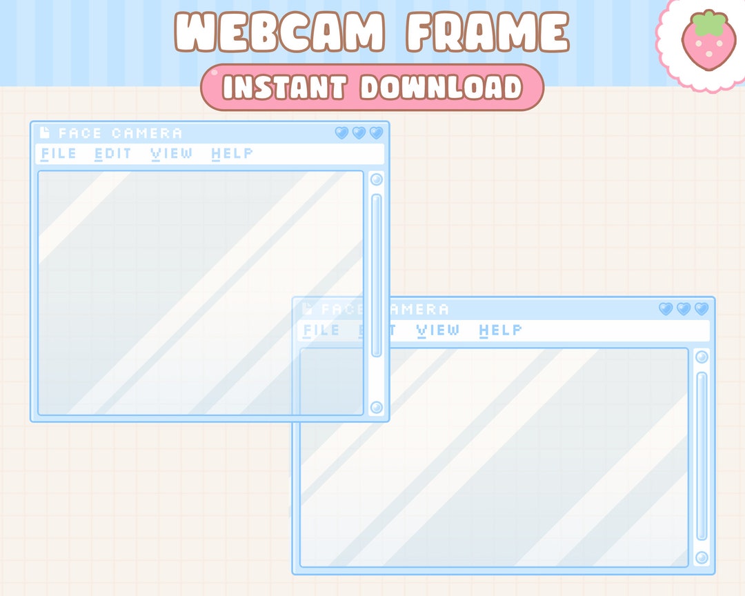 Blue Kawaii Webcam Overlay Frame (digital Download) - Etsy