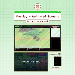 The Legend of Zelda | Sobreposição de transmissão do Twitch no YouTube + telas animadas / Inspirado em jogos retrô / Personalizado