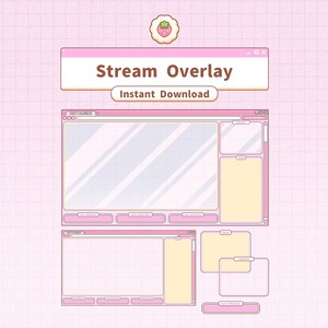 Twitch Stream Overlay / Pink Internet Browser / Customizable / Vtuber