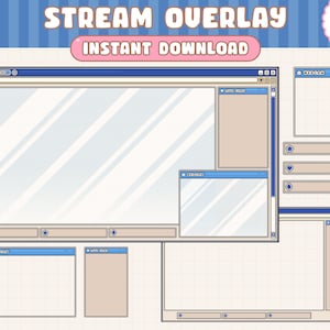 Twitch Stream Overlay / Blue Internet / Customizable