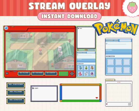 Twitch Stream Overlay Pixelated Pokemon Alert Kawaii Etsy Australia