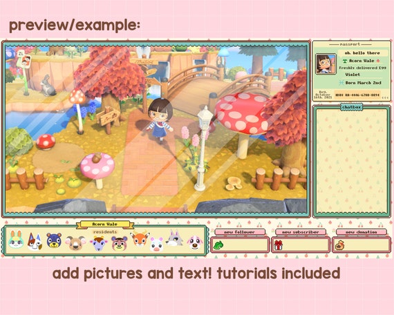 Animal Crossing Twitch Stream Overlay Pixel Art