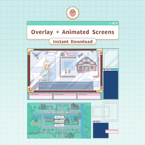 Fields of Mistria | Twitch Youtube Stream Overlay + Animated Screens / Customizable