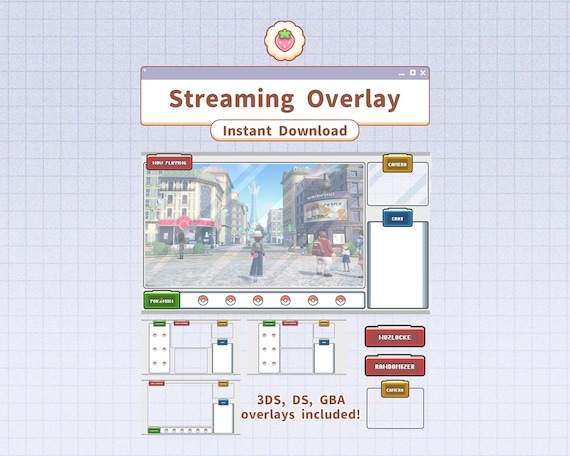 Pokémon | Twitch Youtube Stream Overlay / Customize / Switch, 3DS, DS, Gameboy Advance