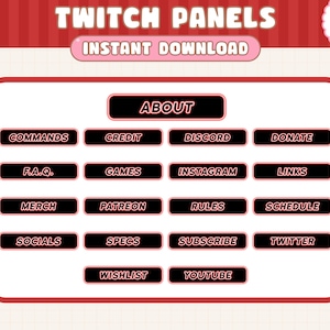 Twitch Stream Panels / Red Neon