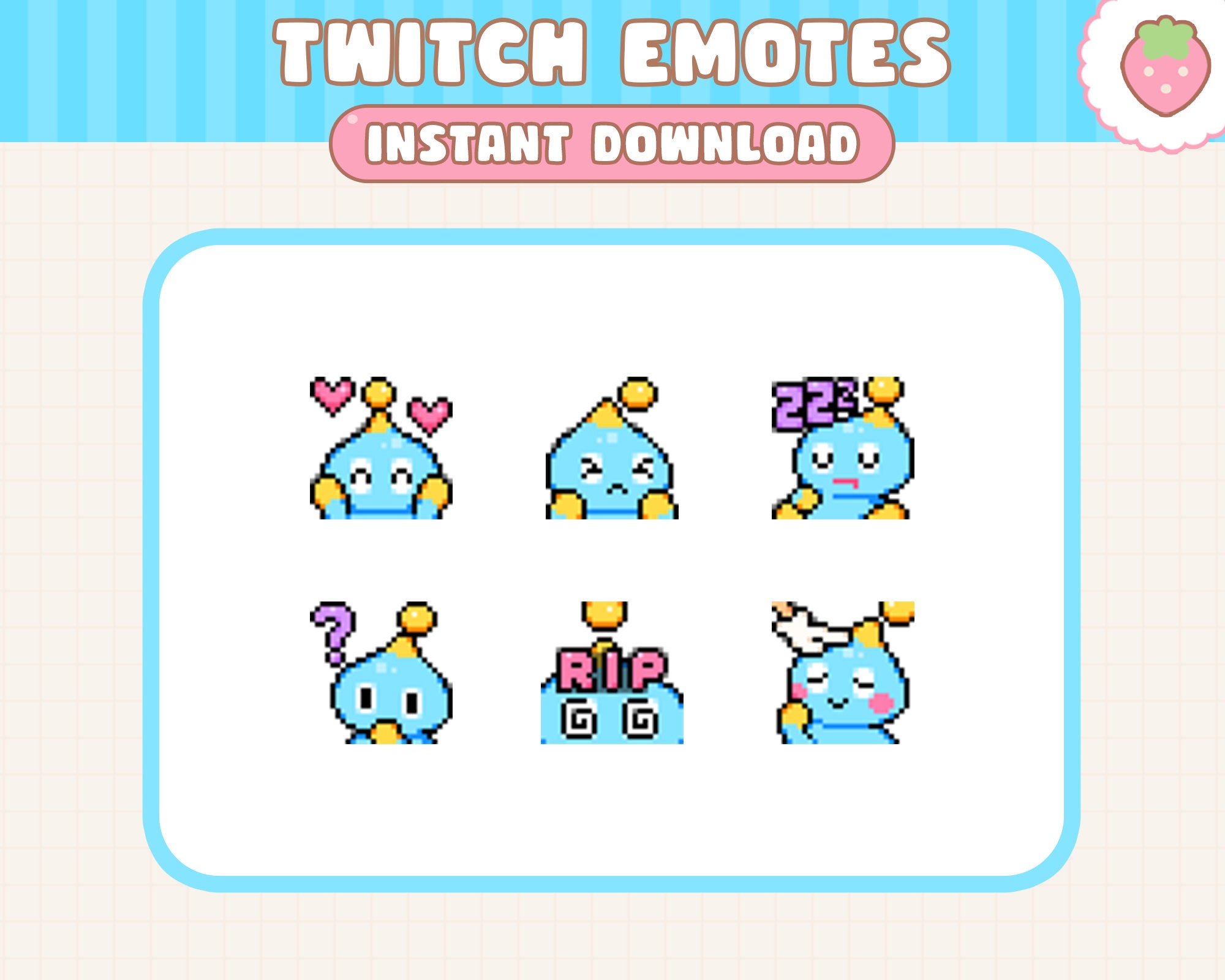 Twitch Discord Emotes / Sonic Chao / Kawaii Pixel Art